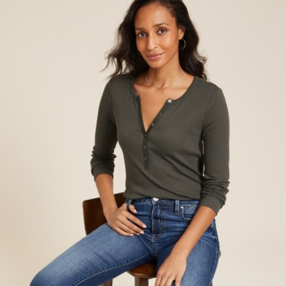 Maurices Raven Long Sleeve Henley - Picture 1 of 8